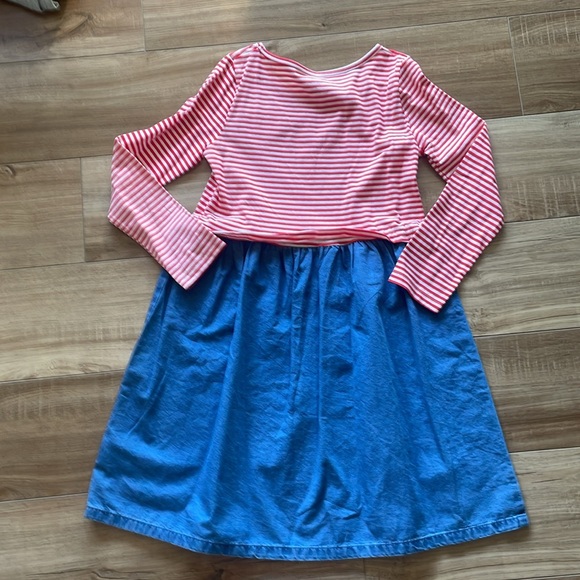 NWOT Carters Valentine Striped Chambray Dress - Picture 7 of 9